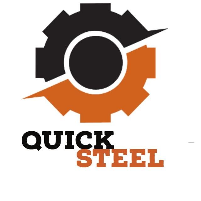 Quick Steel — gear and lightning logo